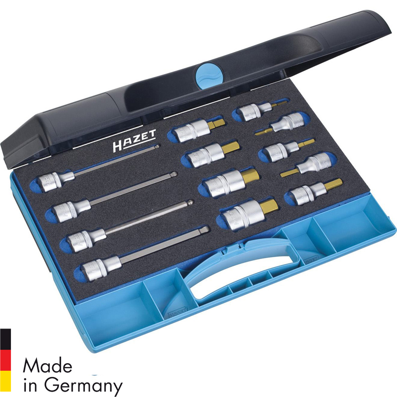 Набір головок 1/2" з насадками HEX 13 предметів 986/13 Hazet Німеччина