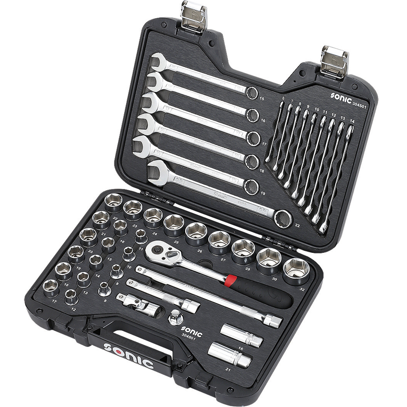 фотография Набор ключей и головок 1/2" 45 пр. 304501 Sonic Голландия Набор ключей и головок 1/2" 45 пр. 304501 Sonic Голландия