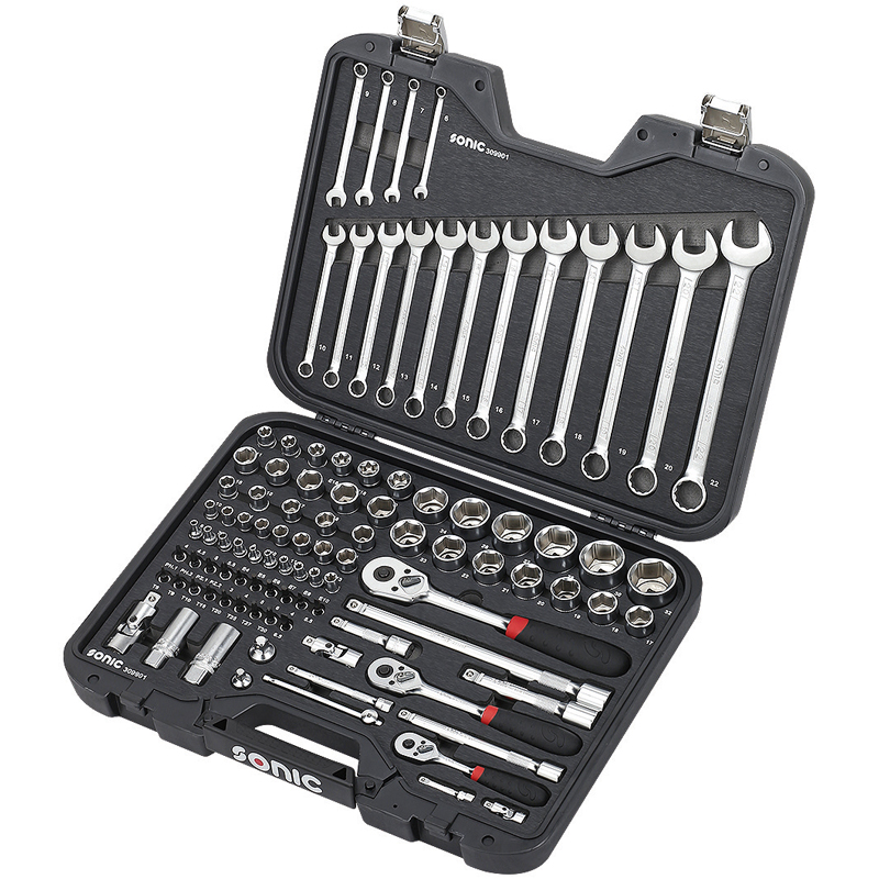 фотография Набор ключей и головок 1/4"-3/8"-1/2" 99 пр. 309901 Sonic Голландия Набор ключей и головок 1/4"-3/8"-1/2" 99 пр. 309901 Sonic Голландия